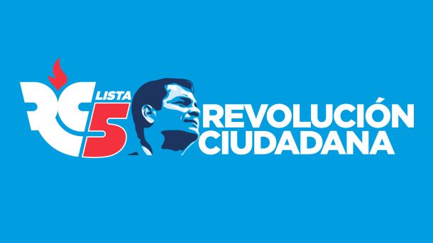 Logo de la Revolución Ciudadana y vector de Rafael Correa